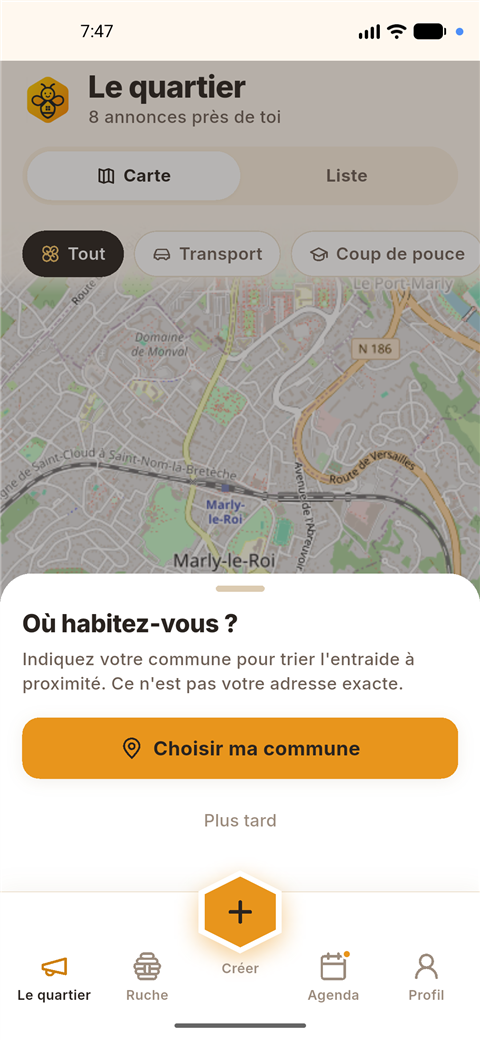 Dialogue neerbee « Où habitez-vous ? » : choisir sa commune pour trier l’entraide, ou Plus tard